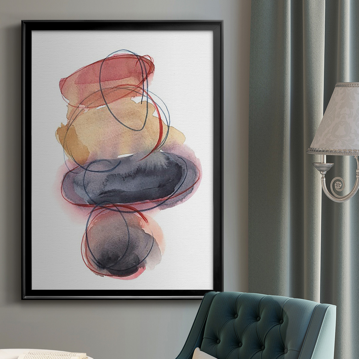 Balancing Act I Premium Framed Print, in Gold, Black, or Silver - Ready to Hang