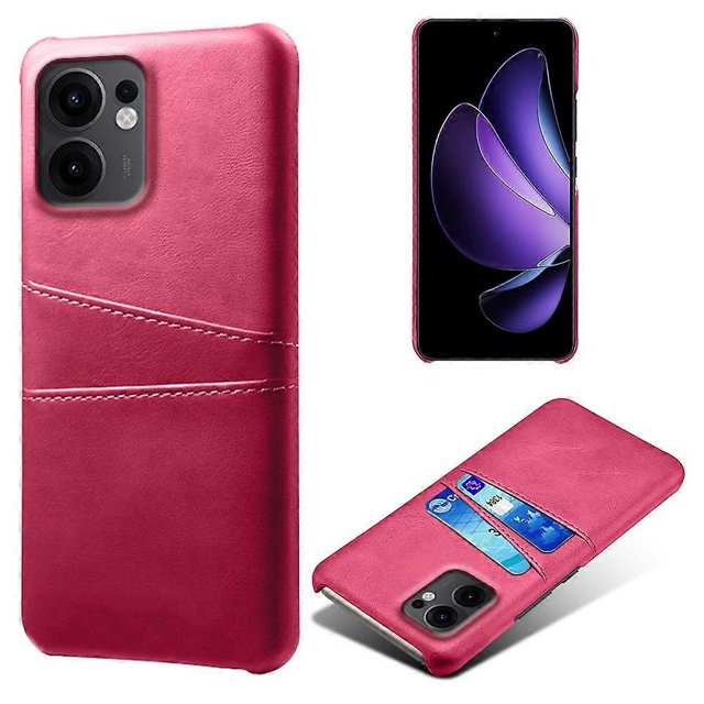 For Oppo Reno13 F 5G Case Dual Card Slots PU Leather + Hard PC Phone Cover - Rose Gold