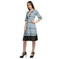 thumbnail image 4 of Moomaya Cotton Ladies Printed Midi Evening Casual Dress With Lace Summer Wear, 4 of 6
