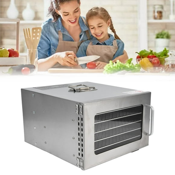 Food Dehydrator for Fruits, Jerky, Dog Treats, Veggies, Yogurt, 6 Stainless Steel Trays Food Dryer Machine with Gas Circulation, Digital Adjustable Timer and Temperature, 400W