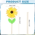 thumbnail image 2 of Pinwheels 9.5" Wind Spinner Pure Color Sunflower Pinwheels 6 Leaves Wooden Windmill with Sunflower Wooden Sticks for Garden Yard Patio Lawn Outdoor Party Favors Gifts, Yellow, 2 of 6