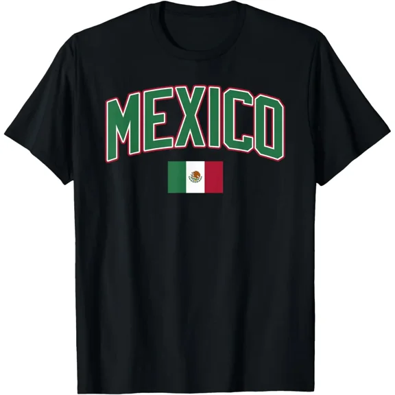 100% Cotton Unisex Vintage Mexican Pride Graphic T-Shirt, Mexico Flag Hispanic Siesta Casual Short Sleeve Tee for Men Women