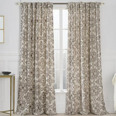 Charlton Home Charlestown Damask Blackout Tab Top Single Curtain