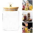 thumbnail image 2 of Large Glass Canisters for Kitchen Counter with Airtight Bamboo Lids - Cookie Jars with Wooden Lid, Food Storage Containers for Pantry, Flour Pasta Candy Coffee Pods, 2 of 9