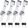 thumbnail image 1 of 4 Pcs Glass Door Lock, ,sliding Glass Door Latches, Cam Locks, Mailbox Drawer Cupboard Lock (with 8 Keys), 1 of 5