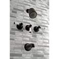 thumbnail image 3 of Kingston Brass KBX8130DPL Paris Three-Handle Tub and Shower Faucet, Matte Black, 3 of 5