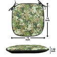 thumbnail image 5 of Animal Chair Seating Cushion Set of 12, Skull Camouflage Design Various Frog Pattern Different Tones Art Print, Seat Pads for Office with Anti-slip Backing, 16"x16", Sage Pine Green, by Ambesonne, 5 of 7