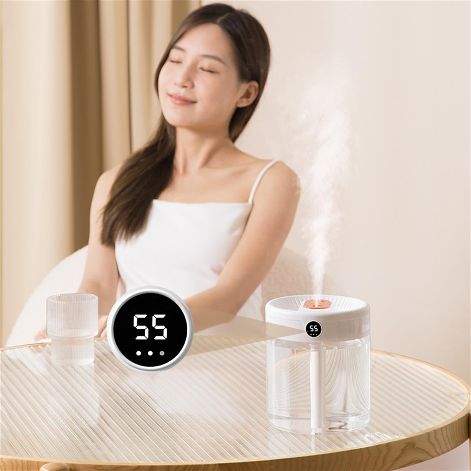 Dreamzy Humidifiers for Bedroom, Silent Large Capacity Desktop Humidifier Household, Dreamzy Humidifier with Night Light