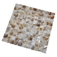 thumbnail image 2 of Art3d Square White&Brown with Seams 12 in. x 12 in. Mother of Pearl Tile (1-Pack), 2 of 5
