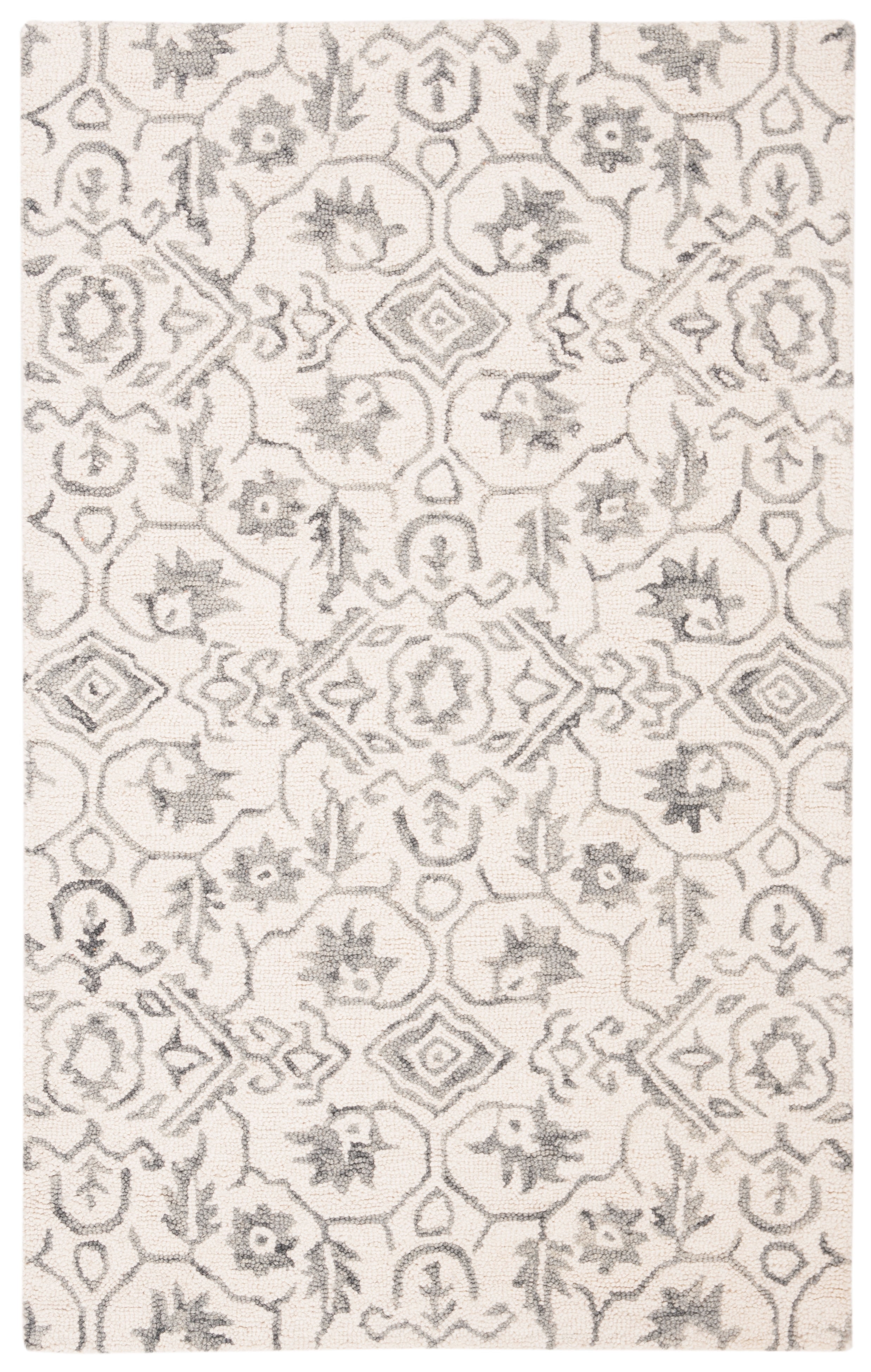 Safavieh Dip Dye Winston Floral Wool Area Rug, Gray/Ivory, 4' x 6'
