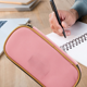 thumbnail image 4 of Estuche para bolígrafos, estuche para lápices impermeable de gran capacidad, estuche para bolígrafos de maquillaje Oxford, estuche de papelería duradero, portalápices para hombre y mujer, color rosa, 4 of 5