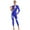 Blue, variant on TSSOE Women Shiny Rhinestone Gymnastics Leotard Unitard Ruffles Dance Jumpsuit Full Body Leotard Dancewear Hot Pink S