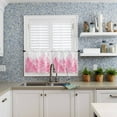 thumbnail image 6 of Winter Watercolor Pink Trees Kitchen Curtains and Valances Set, Snowflake Plant Christmas Gradient Rod Pocket Window Valance Window Curtain Panels for Living Room Bedroom Laundry, 27.5x36in, 3 Pieces, 6 of 7