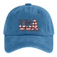 thumbnail image 2 of XIAOCHA Mens Printed Washed Baseball Cap Adjustable Hat Band Outdoor Dad Hat,Sky Blue, 2 of 3