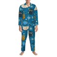 thumbnail image 3 of Fotbe Cute Colorful Owls And Trees Pijama de Hombre con Estampado de Manga Larga, Conjunto de 2 Piezas, Ropa de Dormir Suave y Cómoda con Bolsillos-XX-Large, 3 of 7