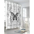 thumbnail image 3 of Black and Shower Curtain, White Frame Butterfly Sun Moon Waterproof Shower Curtain Set with 12 Hooks Lightweight Washable Fabric Shower Curtains for Bathroom 60x72 Inches, 3 of 6