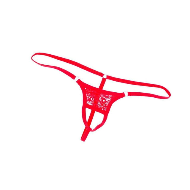 maskred sous-Vêtements Respirants pour Hommes Ouverture Frontale Slip String Pochette Rouge 1ensemble