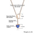 thumbnail image 4 of Collar con lazo en forma de corazón Yashi acero inoxidable cristal azul modelo 21658, 4 of 4
