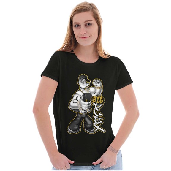 Urban Popeye Big Flex Muscle Selfie Women's T Shirt Ladies Tee Brisco Brands S