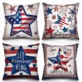 thumbnail image 2 of Funda de almohada patriótica para sofá cama – Funda de cojín decorativa con la bandera estadounidense y funda de almohada con estampado de estrellas, tela de lino, cremallera oculta, lavable,, 2 of 6