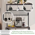 thumbnail image 4 of Mueble de cocina FurnitureR Estilo industrial para microondas con almacenamiento, 4 of 6
