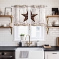 thumbnail image 2 of American Country Kitchen Curtains Small Short 39 Inch Length, Farmhouse Barn Star Brown Berry Grommet Top Bedroom Living Room Curtains, Light Filtering Cafe Curtain Drapes 2 Panels Set 55''x39'', 2 of 9