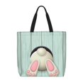 thumbnail image 1 of Balery White Bunny Bottom And Easter Eggs Bolsa de Mano para Mujeres con Cremallera, Bolsa de Gimnasio con Compartimentos, Bolsa para Laptop, Bolsa para Trabajo, 1 of 7