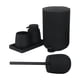 thumbnail image 5 of Juego de accesorios de baño de 5 piezas con escobilla de baño, vaso para cepillo de dientes, dispensador de jabón y jabonera para decorar tu apartamen Negro, 5 of 6