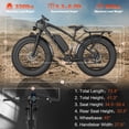 thumbnail image 2 of Haroma Electric Scooter Bike, 26"x4.0" Fat Tire E Bike, 500W (Peak 1000) Motor, 48V 15.6Ah Removable Electric Bike for Adults, 60 Miles & 25 mph, Electric Bicycle with 7 Speed and Front Suspension, 2 of 9