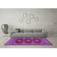 thumbnail image 3 of Ahgly Company Indoor Round Persian Purple Traditional Area Rugs, 6' Round, 3 of 4