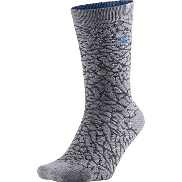 Nike Nike mens JORDAN 3 SOCK SX5342024 CEMENT GREY/TRUE BLUE (Medium)