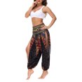 thumbnail image 4 of Txlixc Pantalones de entrenamiento para mujer, estampado digital bohemio, pantalones de yoga sueltos con lado dividido Txlixc Estilo de ocio, 4 of 9