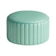 thumbnail image 2 of Taburete otomano redondo Reposapiés redondo Taburete estable Taburete decorativo Taburete bajo azul menta, 2 of 9