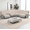 Creamy White, variant on Ainehome Power Reclining Sectional Sofa Set, 5 seat Corduroy L-Shaped Couch for Living Room