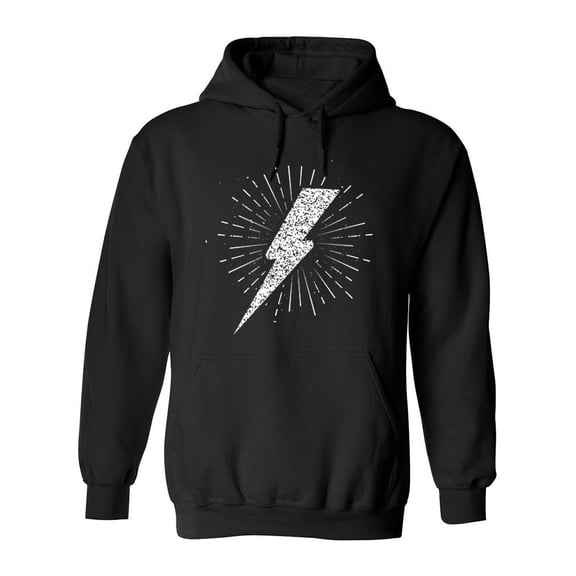 Vintage Lightning Sign With Rays Hoodie Men -Image by Shutterstock, Male 3X-Large