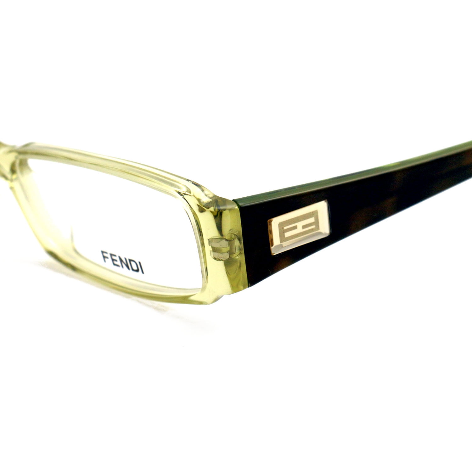 Fendi Eyeglasses Womens Clear Green Frames Rectangle 50 14