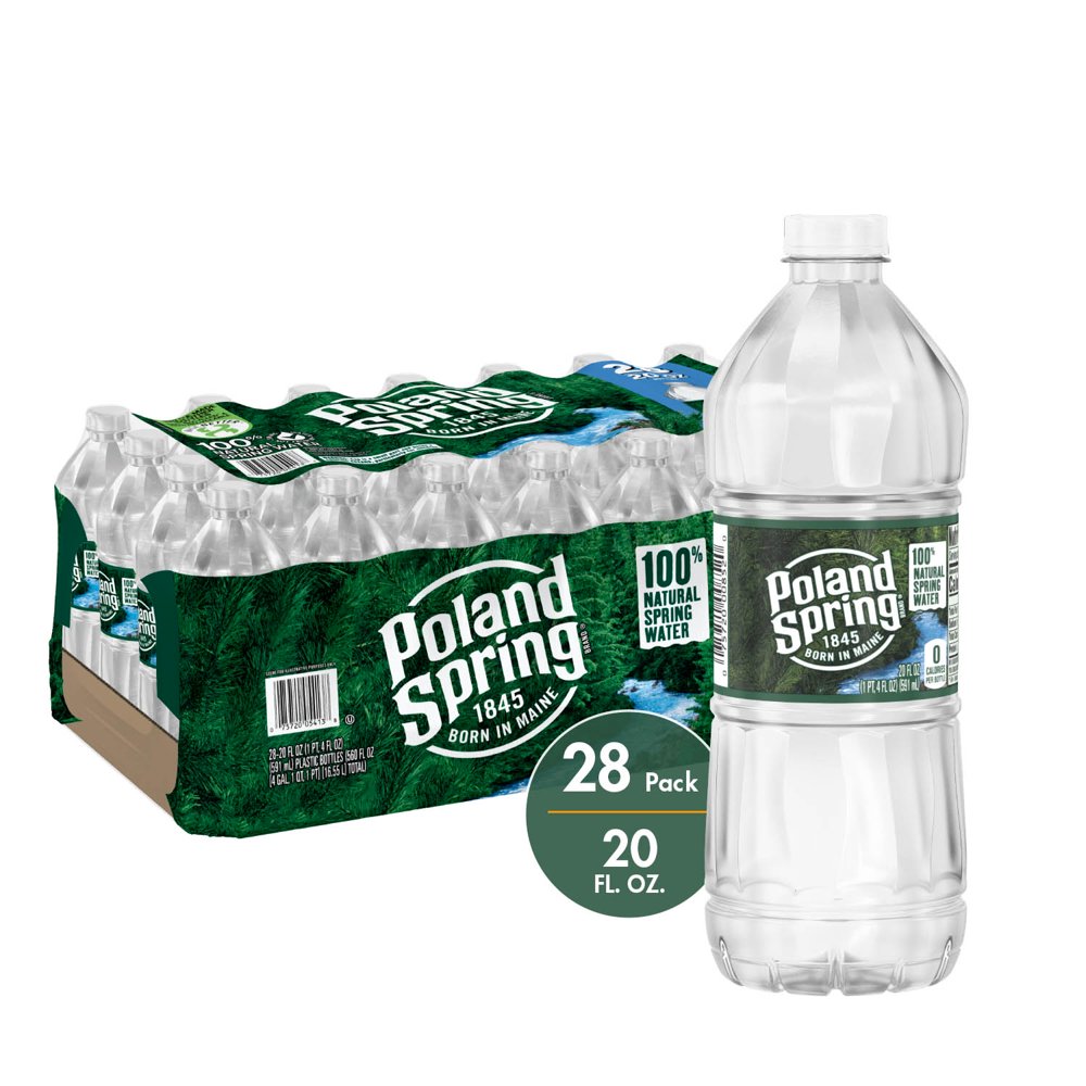 Poland Spring 100 Natural Spring Water, 20 fl oz, 28 count Walmart