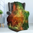 thumbnail image 4 of Outer Space Soft Flannel Fleece Blanket, North American and Pelican Nebula Gas Cosmic Planetary Object in Outer Space, Cozy Plush for Indoor and Outdoor Use, 70" x 90", Orange Green, by Ambesonne, 4 of 5