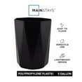 thumbnail image 2 of Mainstays Bathroom Trash Can, 5 Gallon Geometric Plastic Garbage Bucket Bin with No Lid, Black, 2 of 9