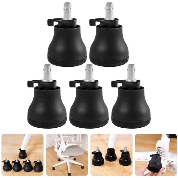 CATIEBYE Furniture Wheel Casters Pa6 Black for Home Use Anti-Skid 5Pcs