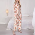 thumbnail image 3 of Yiaed Squirrel And Maple Leaf Print Pajamas Women's Long Sleeve Sleepwear Soft Button Down Loungewear Pjs Lounge Set Nightwear Womens Pajama Pants-Small, 3 of 7