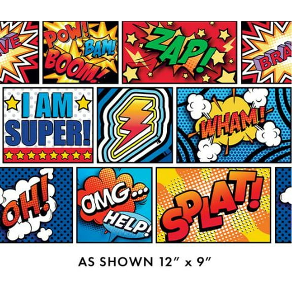 Cotton My Hero Comic Strips Words Action Heroic Benartex Cotton Fabric Print by the Yard (14287-99)