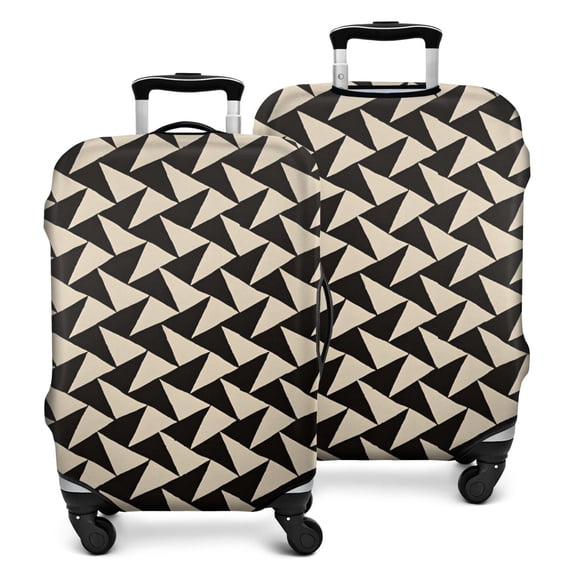 Black Beige Chevron Pattern Luggage Cover Fashion Suitcase Cover Baggage Covers Fit 25-28 Inch Luggage (Go Travel)