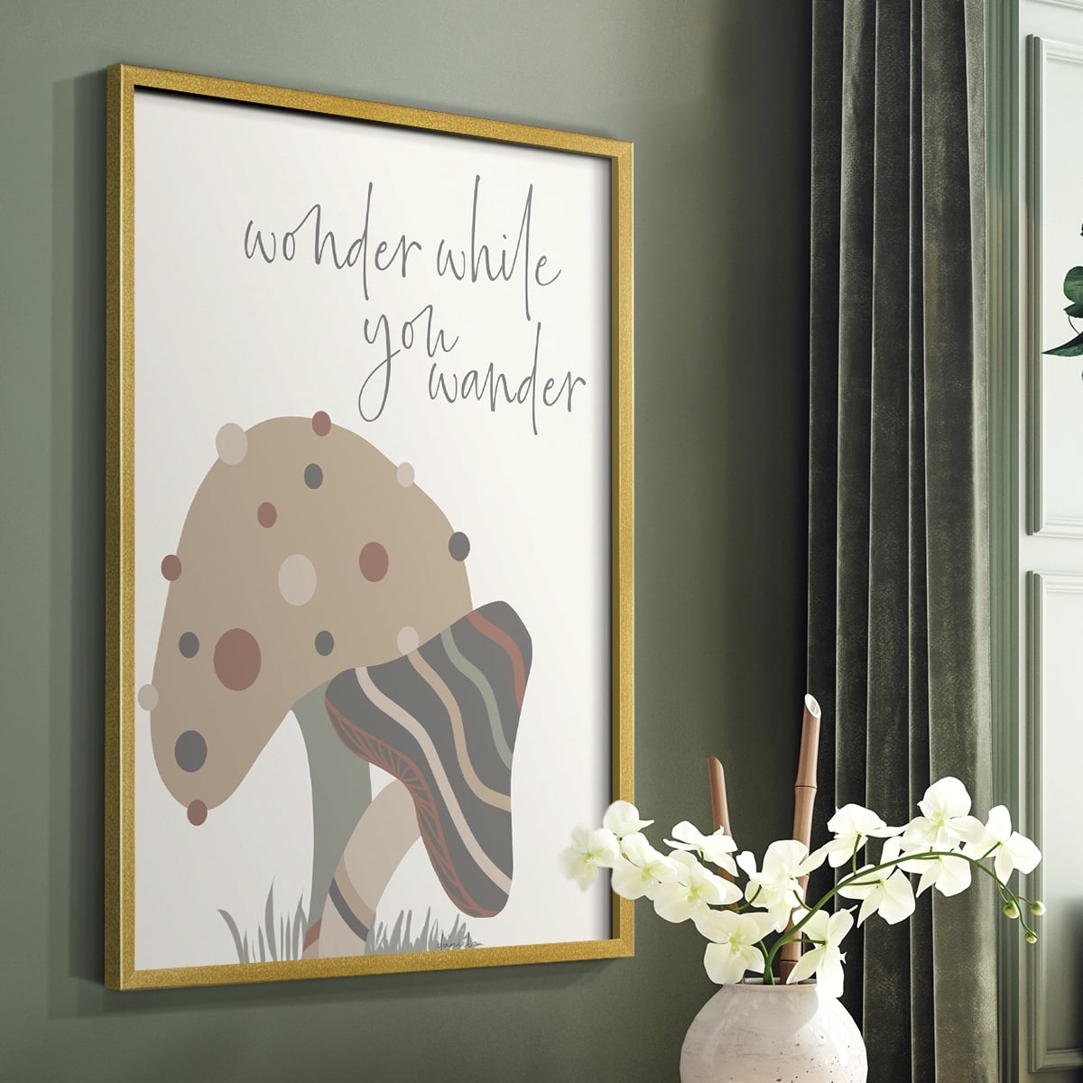 Wonder While you Wander Framed Print - Solid Wood in Single Picture Frame Solid Wood 2 Framed Print