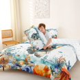 thumbnail image 4 of Homewish White Siberian Husky Queen Comforter Set,Seaweed Seashell Comforter Sets Queen,Coastal Theme Decor,Reversible,3-Piece,1 Comforter and 2 Pillowcases, 4 of 7