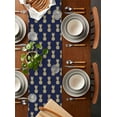 thumbnail image 4 of Summer Pineapple Triangle Table Runners Long Dresser Scarves Table Decoration for Wedding Party/Graduation Ceremony/Banquet Tropical Fruit Geometric Navy Blue, 4 of 7