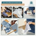 thumbnail image 5 of 20 Piece Kitchen Towels and Dishcloths Sets - Cotton Dish Towels, Heat Resistant Kitchen Mittens & Pot Holder Set, Apron for Women with Pocket, Absorbent Dish Towels for Kitchen Drying - Indigo, 5 of 8
