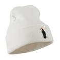 thumbnail image 5 of Halloween Solid Image of the Grim Reaper Embroidered Long Beanie - White OSFM, 5 of 5