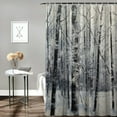 thumbnail image 2 of Shiartex Trees Snow Abstract Polyester Quick-Drying Shower Curtain Set for Bathroom with Hooks 36x72, 2 of 7