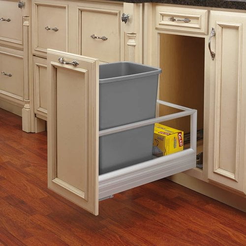 Rev-A-Shelf 5149-15Dm-1 Contemporary 12-1/4"W Aluminum Single 35 Qt / 8.75 Gallon Pull Out